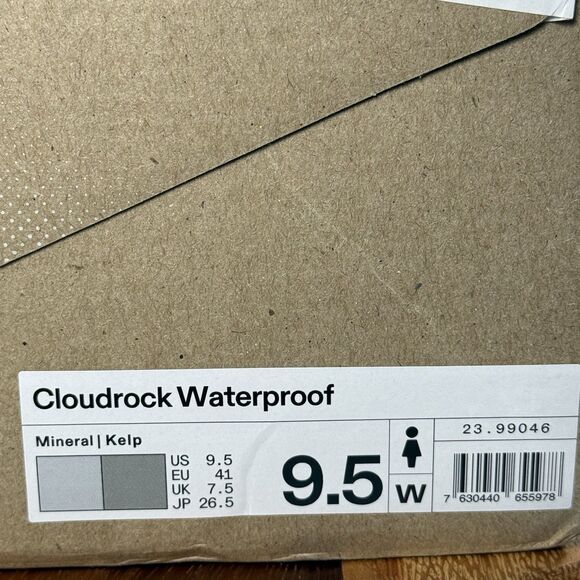 Women’s size 9.5-On Cloud Cloudrock 2 Mineral Kelp Waterproof Hiking Boots NEW - Picture 9 of 9